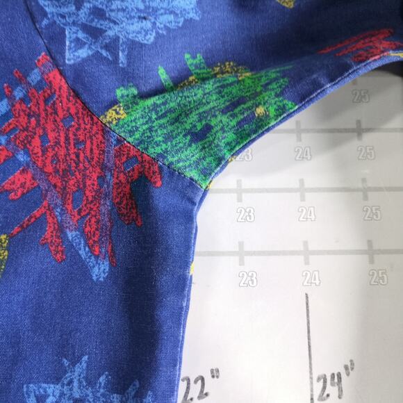 Vintage Miss B Shirt Womens L Blue Button Up Geometric 80s Retro - Picture 7 of 8